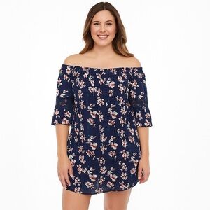 Anthropologie floral Off the Shoulder Dress